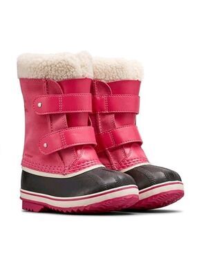 SOREL | Girl Pink Suede Black Rubber 1964 Pac Strap-K Snow Boots Sz 11